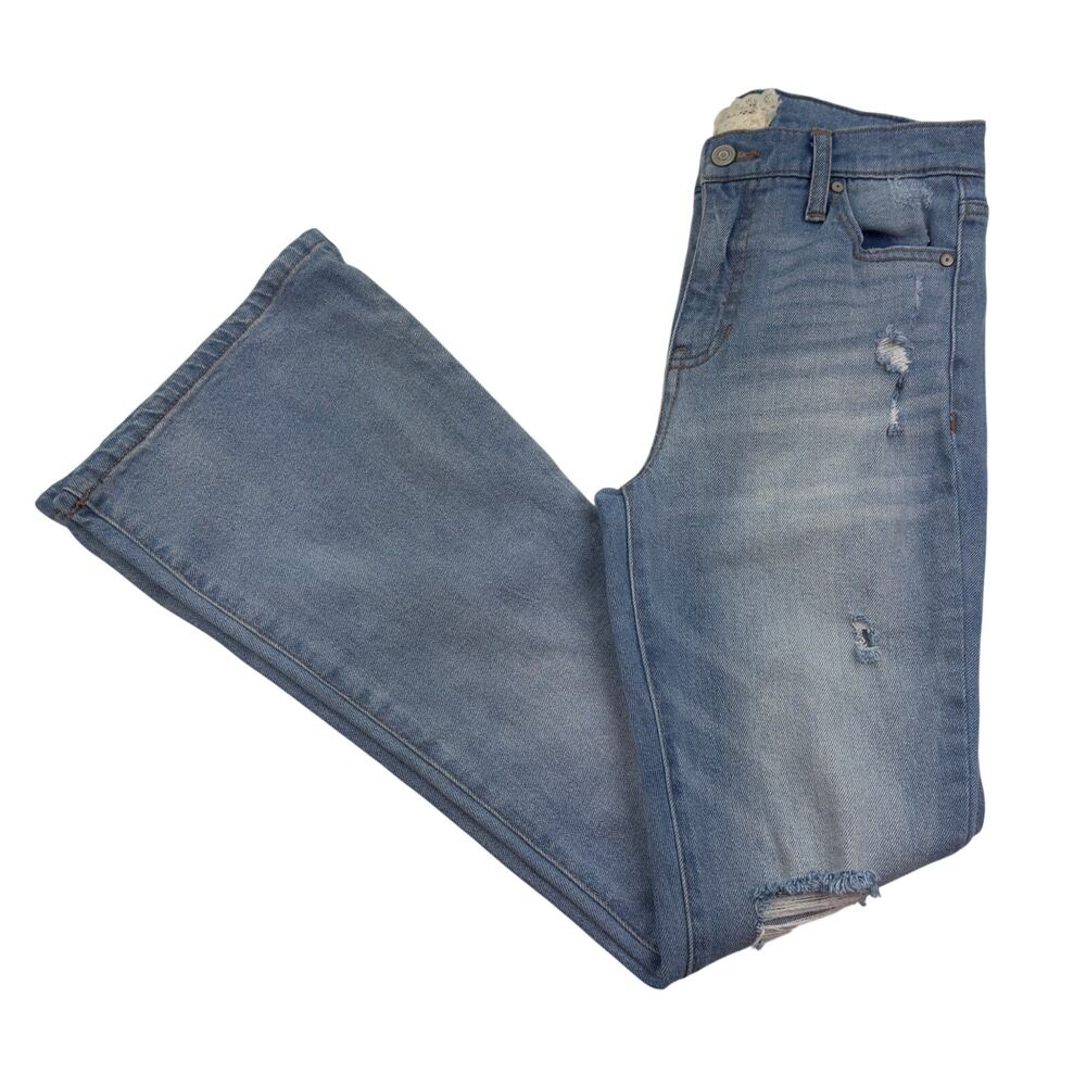 Altr'd State Boho Hippie Distressed Light Wash Flared Jeans Junior's Size 26/3